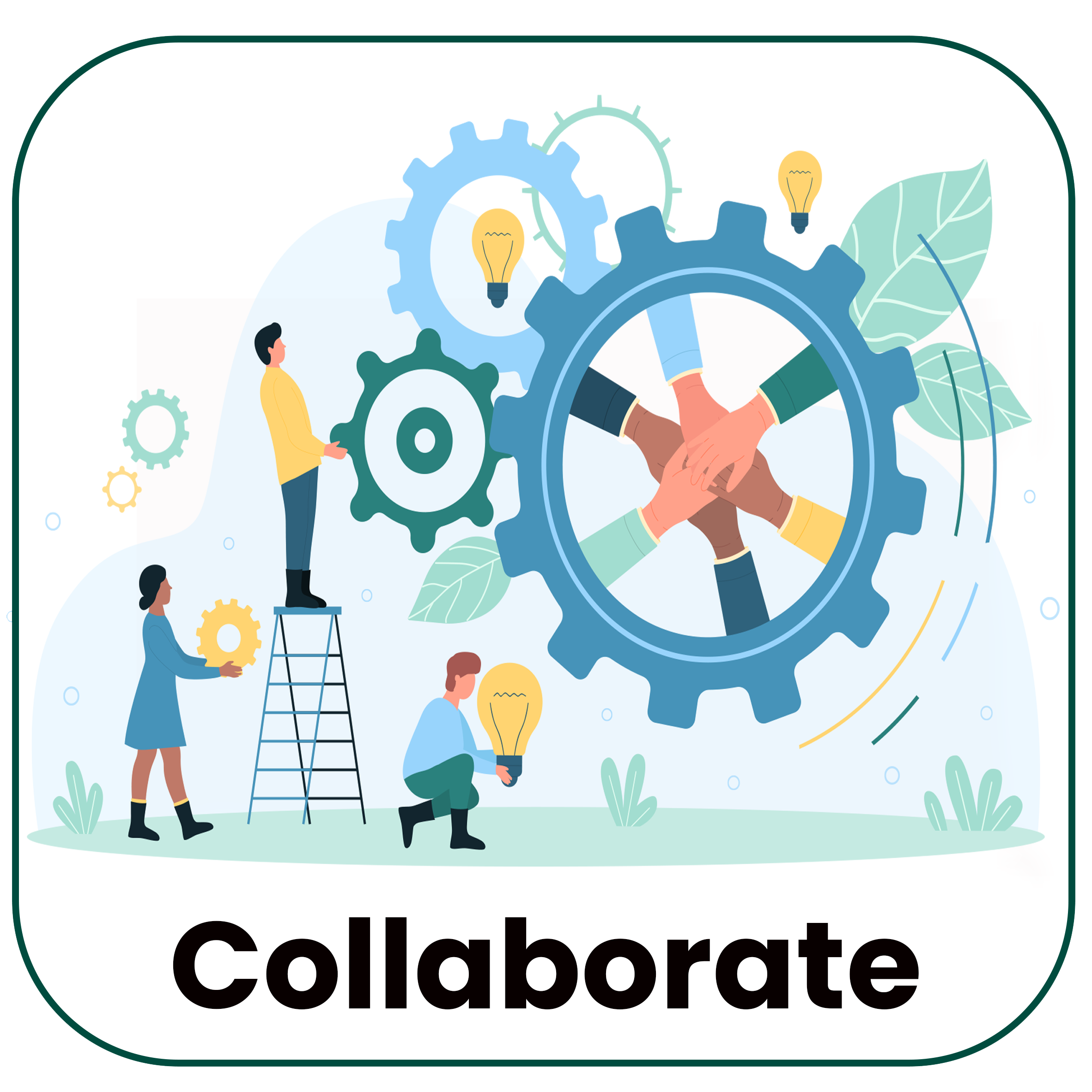 Collaborate illustration with link to teach page