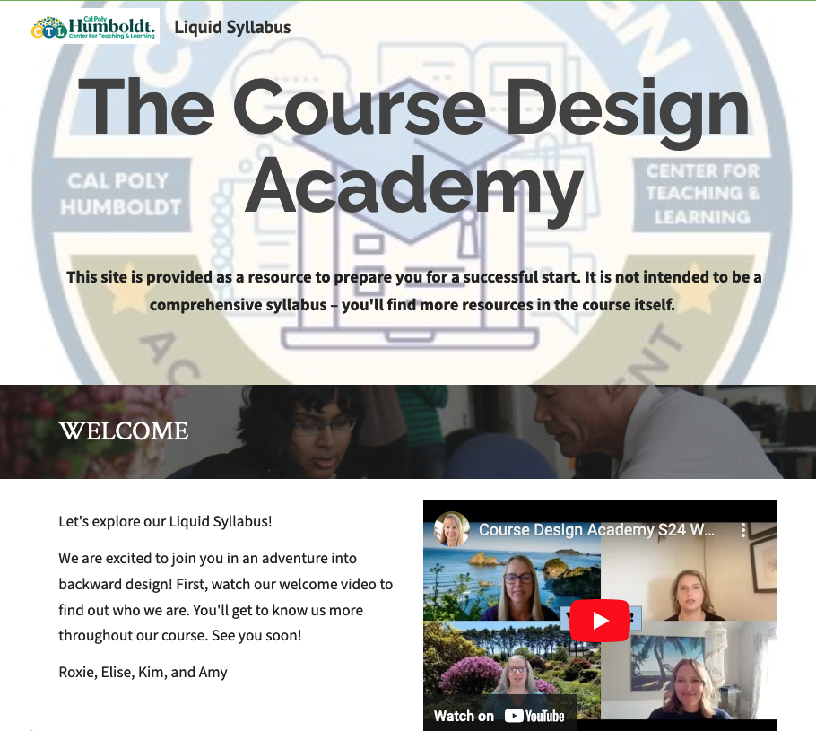 Course Design Academy Liquid Syllabus