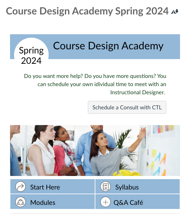 Course Design Academy Homepage