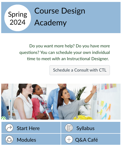 Course Design Academy homepage