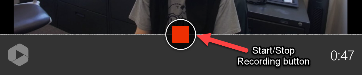 Screenshot of the Start/Stop Recording button in Panopto Capture.